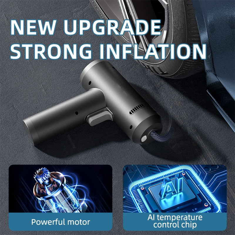 New Product DC12V 3m Wired Mini Car Pump Portable Tire Inflator 17mm Cylinder Handheld Bike Motorcycle Car Air Compressor