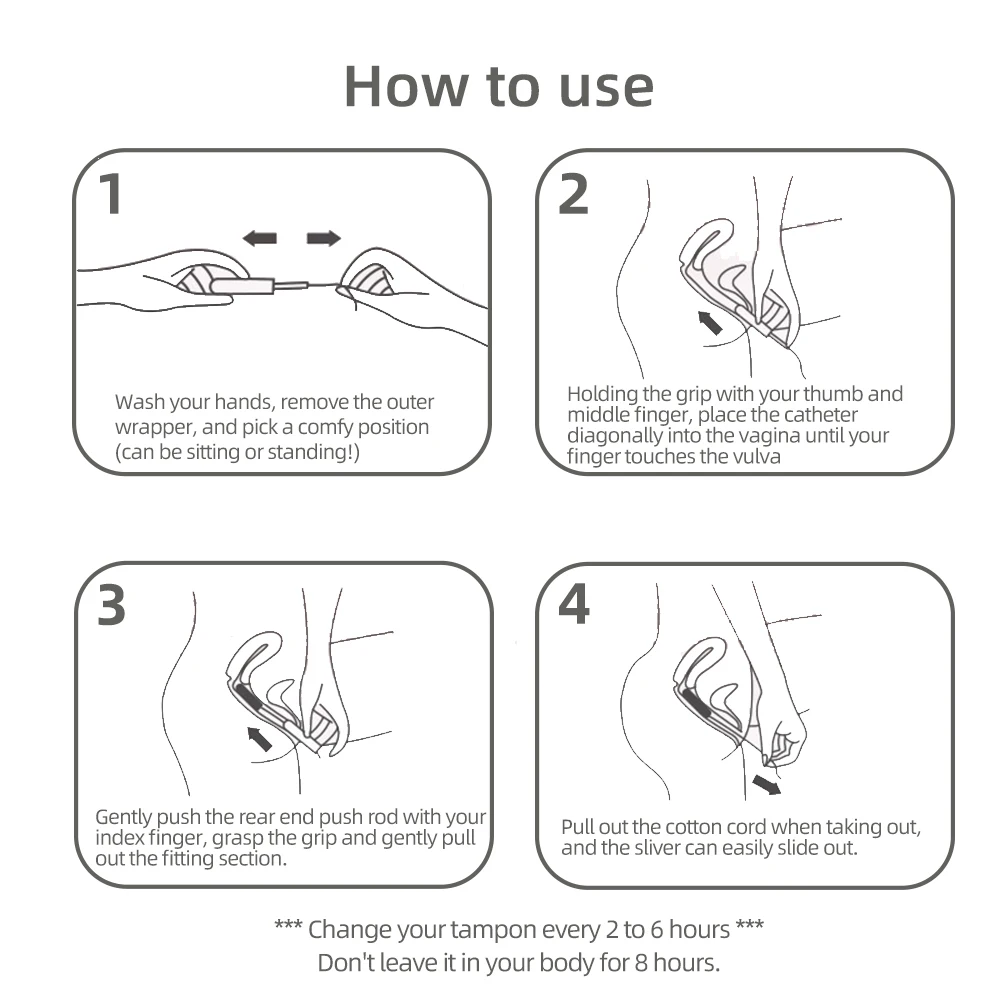 Wholesale Clean Tampon Biodegradable Natural Cotton Tampons Feminine Hygiene Products Organic Period Applicator Tampons