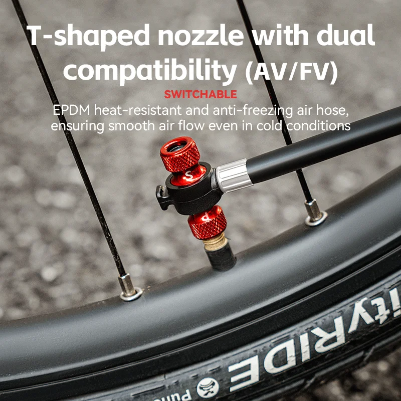 ROCKBROS Lightweight Mini Bicycle Air Pump Hand Pump for Basketball Motorcycle Multifunctional Mini Bicycle Stand Foot Pump