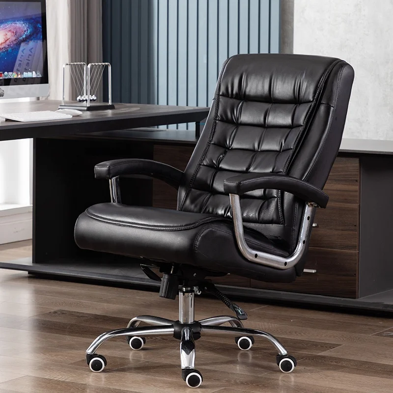 Manufacturer home office furniture luxury PU leather foldable  high boss office chair