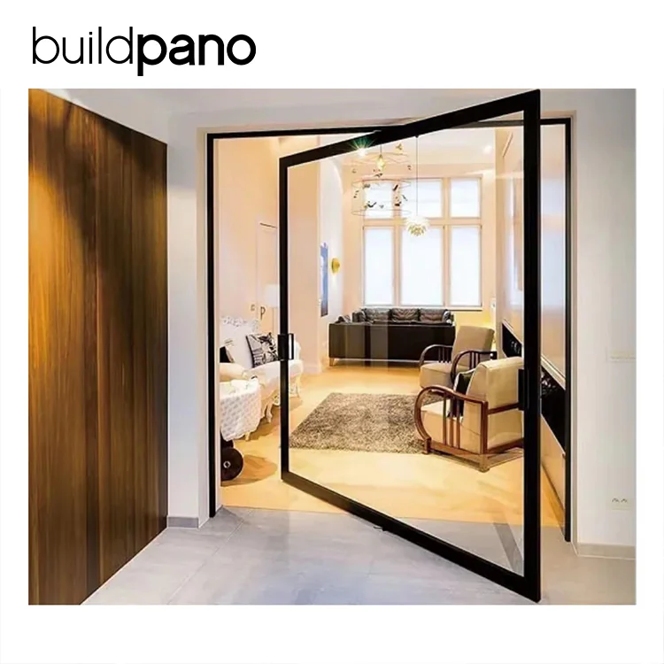 Customized glass front door exterior security front aluminum door main entrance villa glass pivot doors