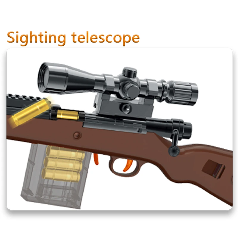 QS Factory Plastic Children Shooting Game Shell Throwing Pistol Manual Blaster Safety EVA Soft Bullet 98K Sniper Rifle Toy Gun