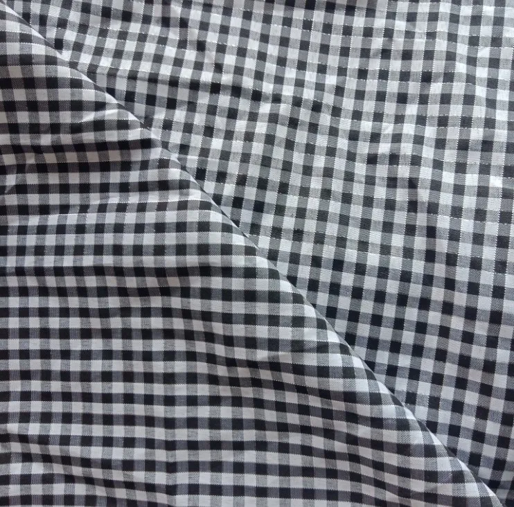 100%polyester yarn dyed check fabric for shirt and lining