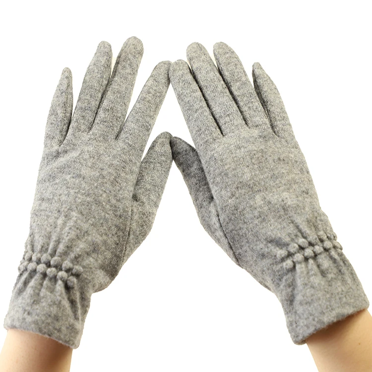 Fleece heated gloves for women outdoor gloves with design fashion finger gloves