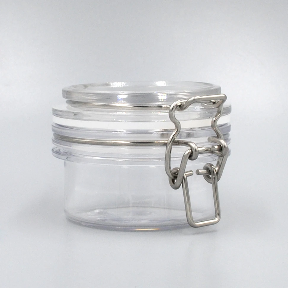Wholesale Food Storage Container Airtight Plastic Packaging 40ml 60ml 120ml 150ml Air Seal PET Jar With Lock