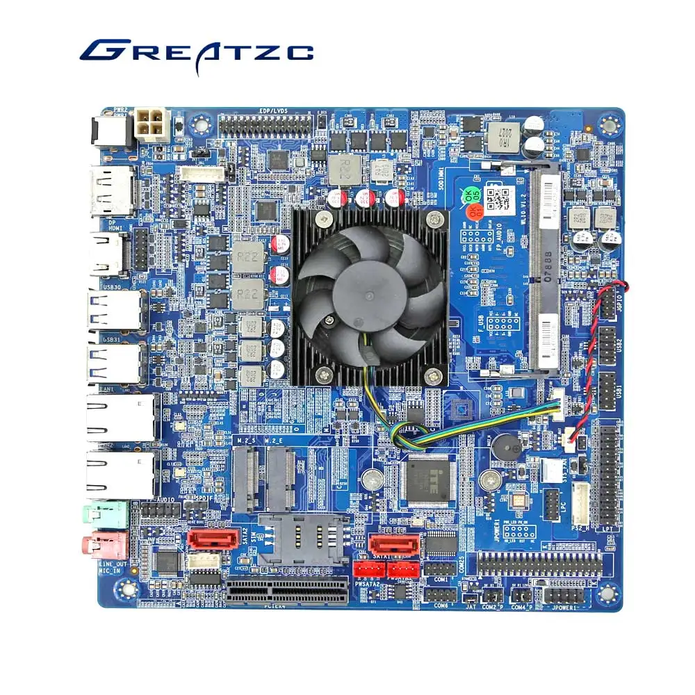 Тонкая материнская плата для процессора i3 i5 i7 с 2 портами ethernet 5x RS232 + 1X RS485 1xLPT 1xgpio 1xpcie