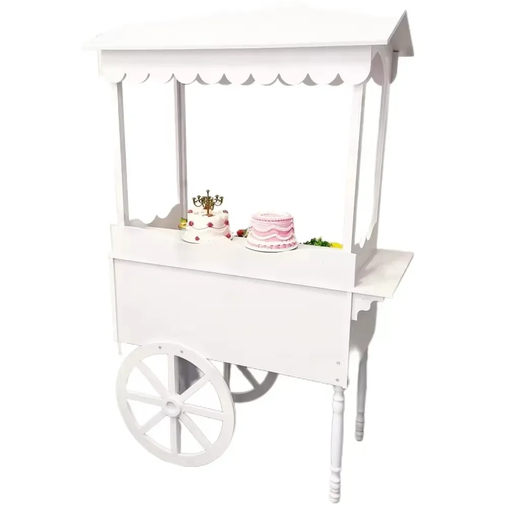 YN Wood Garden Cart candy cart Displays Flower Cart Wooden Trolley display stand