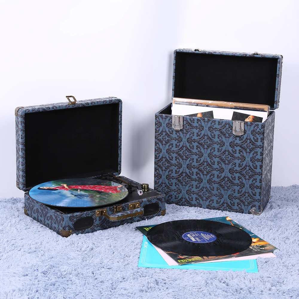 
Винтажная виниловая кожаная запись Victrola в стиле ретро, в наличии до 45 записей 