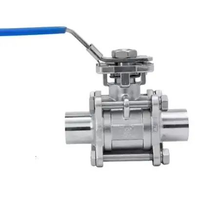 SS304 SS316L Stainless Steel Hygienic Sanitary Food Grade Welded 3 PC Ball Valve For Alcohol Beer