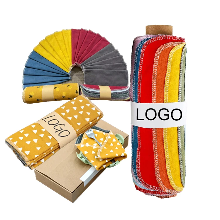 High Quality Paperless Towel Unpaper Organic Cotton Reusable Ecofriendly Unpaper Towels for Kitchen Car Wash OEM Digital Print