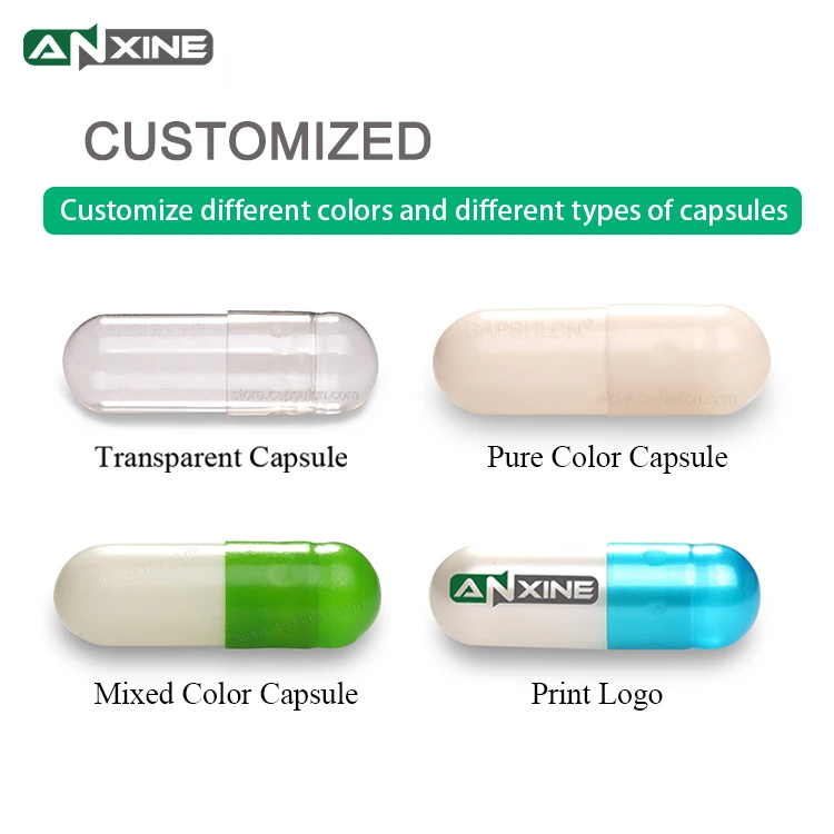 ANXINE wholesale HPMC Green Pink And White Empty Capsules Size 5 4 3 2 1 0 00 000 Vegetable Capsules Empty Capsules