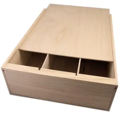 Custom High Quality 3 Bottles Wooden Wine Packaging Box