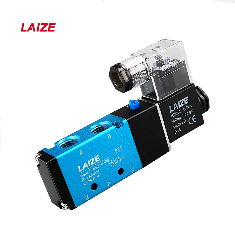 High Quality 4V210-08 4V310-10 2-Position 5-Way Pneumatic Solenoid Valve Airtac Type 5/2 Way Air Pilot Control Aluminum Alloy