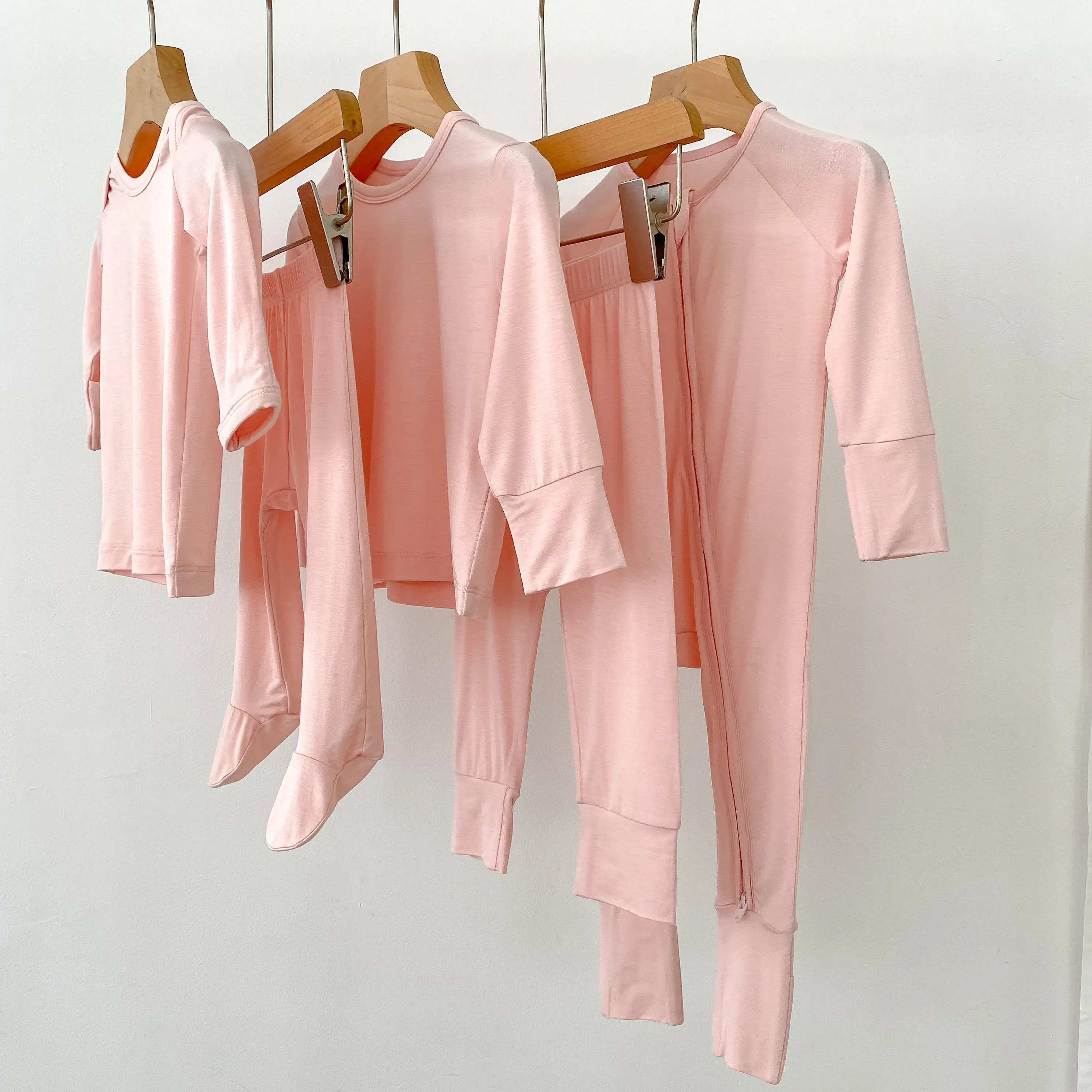 Customized logo from 1pcs Bamboo Newborn Baby clothes  Zipper Pajamas Suit Set Soft Baby Jumpsuit Sleepers Baby Rompers