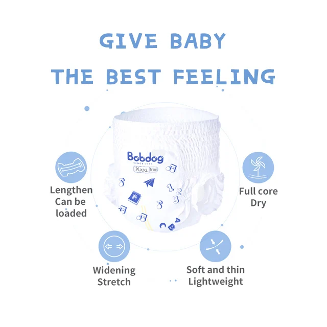  Оптовая продажа детские подгузники из сухого хлопка Bobdog