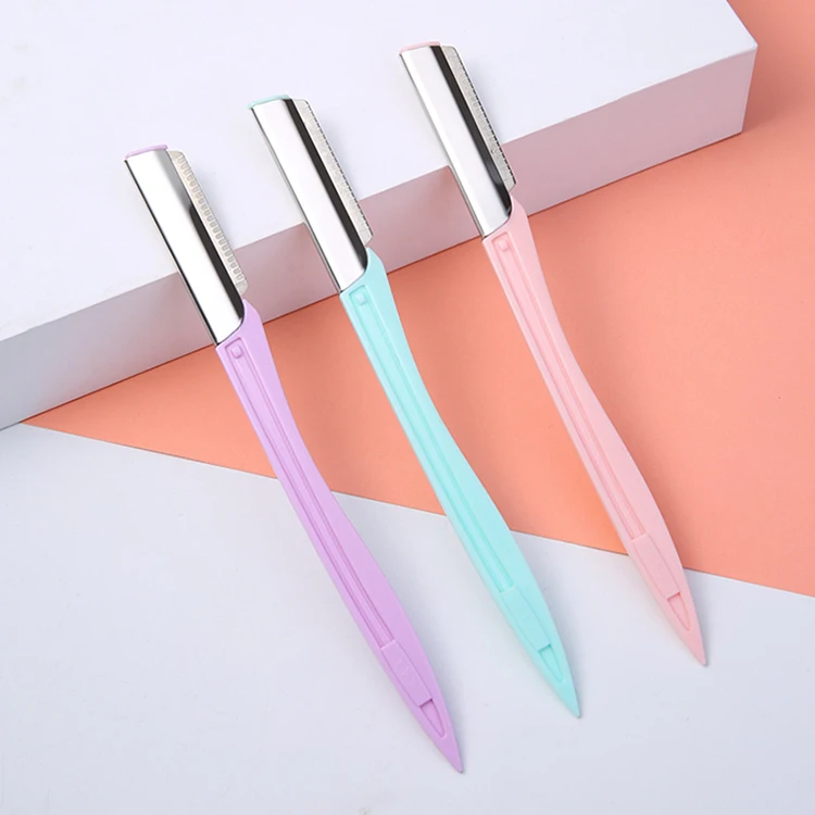 3pcs/Set Ladies Eyebrow Hair Remover Trimmer Set Custom Logo Eyebrow Razor And Facial Razor Shaper A0371