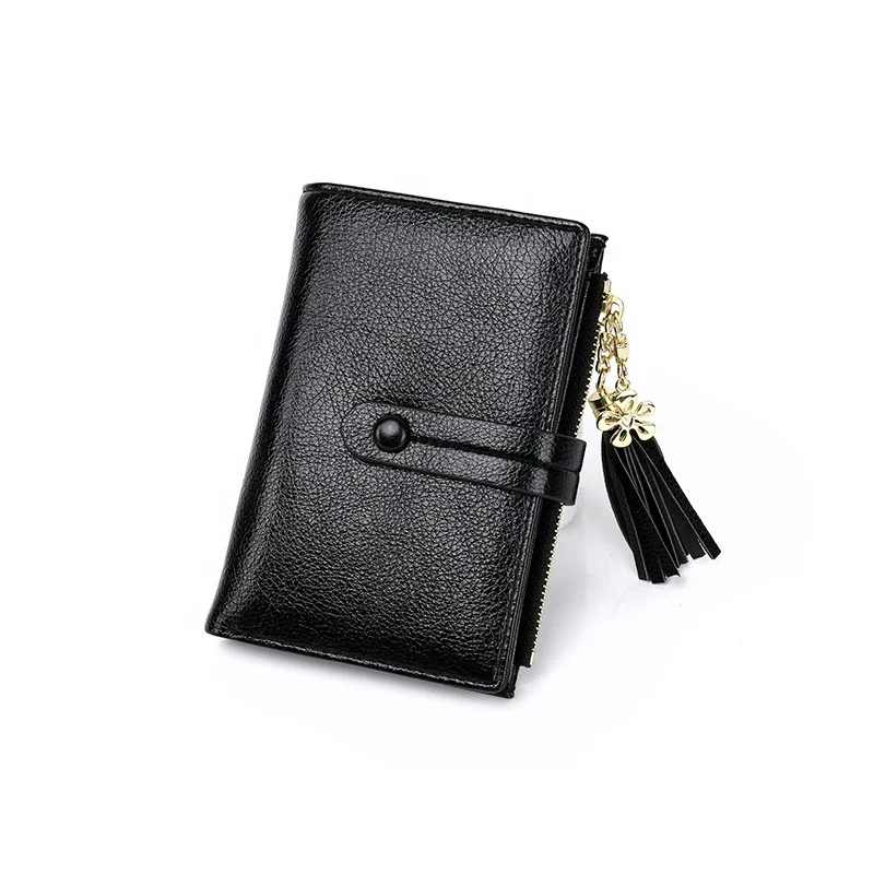 Pure Color High Quality Pu Leather Flip Wallet Cover Big Capacity Card Holder Small Leather Wallet