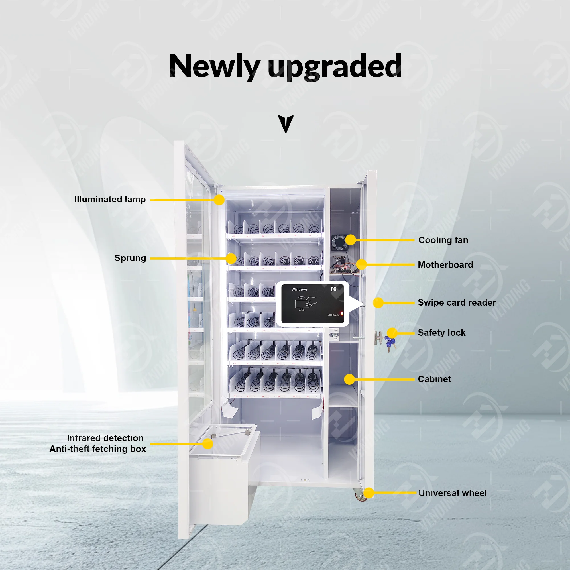 Factory supply new type Customized indoor and outdoor spiral pusher spring vending machine
