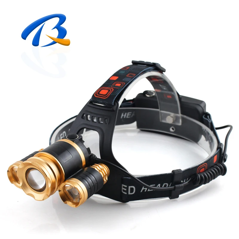 Led Glare Headlight USB Charging 10W High-power Three-light Head T6 Aircraft Light Outdoor Mountaineering Camping Lighting