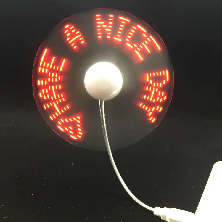 Customized words company gifts large quantities Flash Usb Led Mini Led  Fan