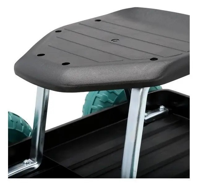 Portable Stackable Plastic Metal Frame Lightweight Removable Garden Trolley Seat Wheeled Gardening Cart Work Seat