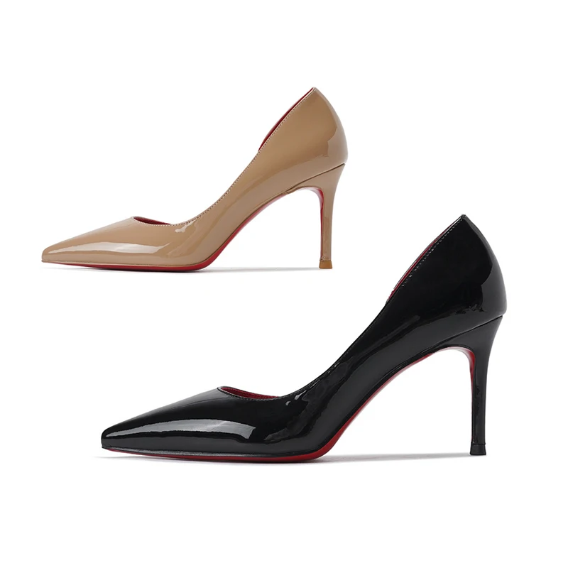 New Design Nice High Heels Red Bottom Women Dress Casual Sandals Plain Summer Light Luxury Lady Heel Shoes