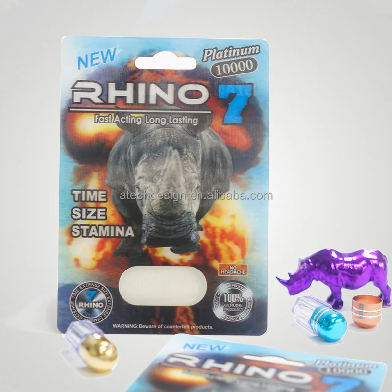 Hot Sell Custom Rhino 8 69 Male Enhancement Pill Blister Cards 3d Packaging Plastic Cards