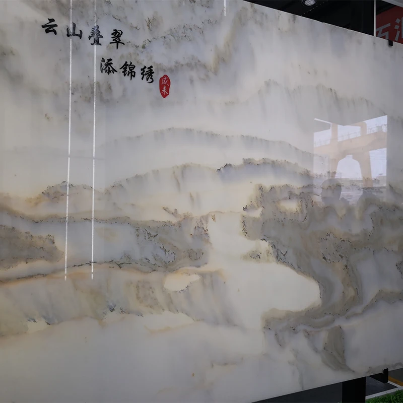 Luxury Natural Light Blue Green Marble Wall Panel Polished Big Slab for Indoor Villa Cladding Flooring Table Tops Table Tops