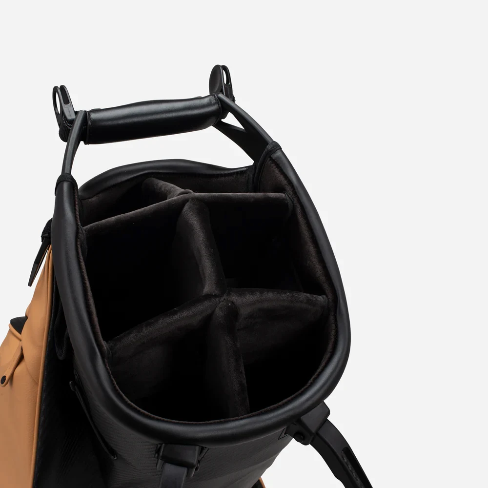 PRIMUS GOLF Manufacturer ODM Carry Golf Bag Leather Custom logo 6/14 way Pu Golf Stand Bag for men