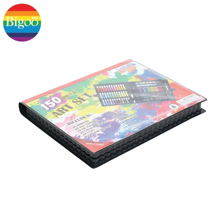 Cheap art supply drawing set of 150pcs arts crafts painting drawing coloring art set with gift pp box for kids and school