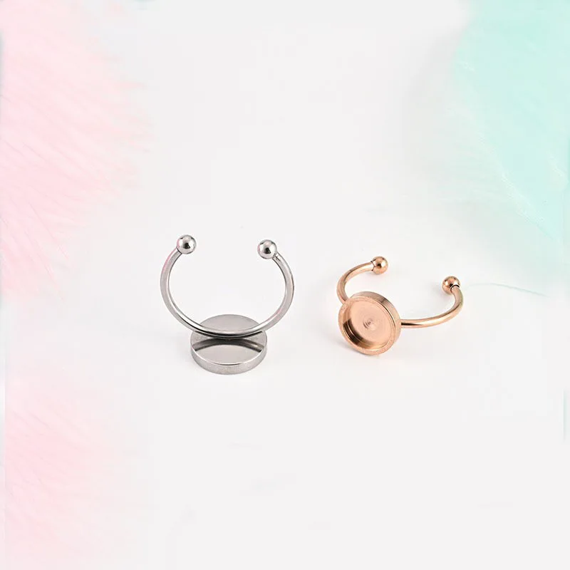 Stainless Steel Gold Plated Adjustable Ring Settings Blank/Base