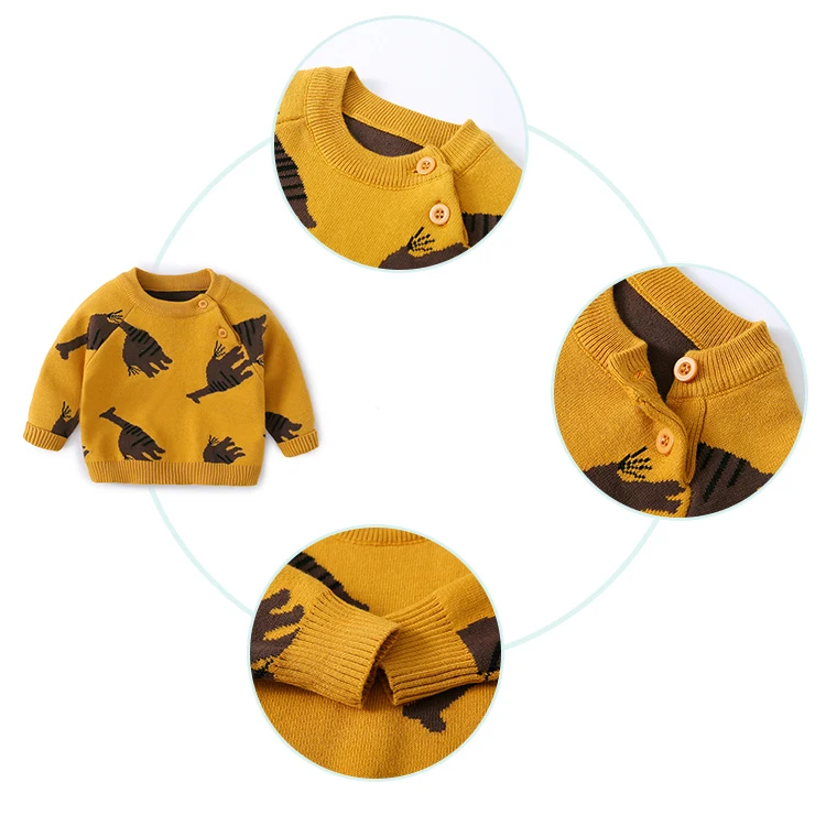
animal jacquard knit baby sweaters winter baby clothes kids pullovers 