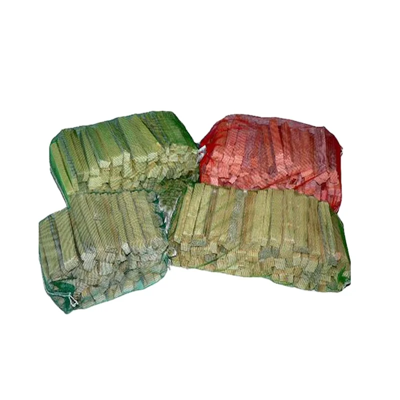 Jumbo pp leno mesh packing bag for kindling wood firewood uv protection