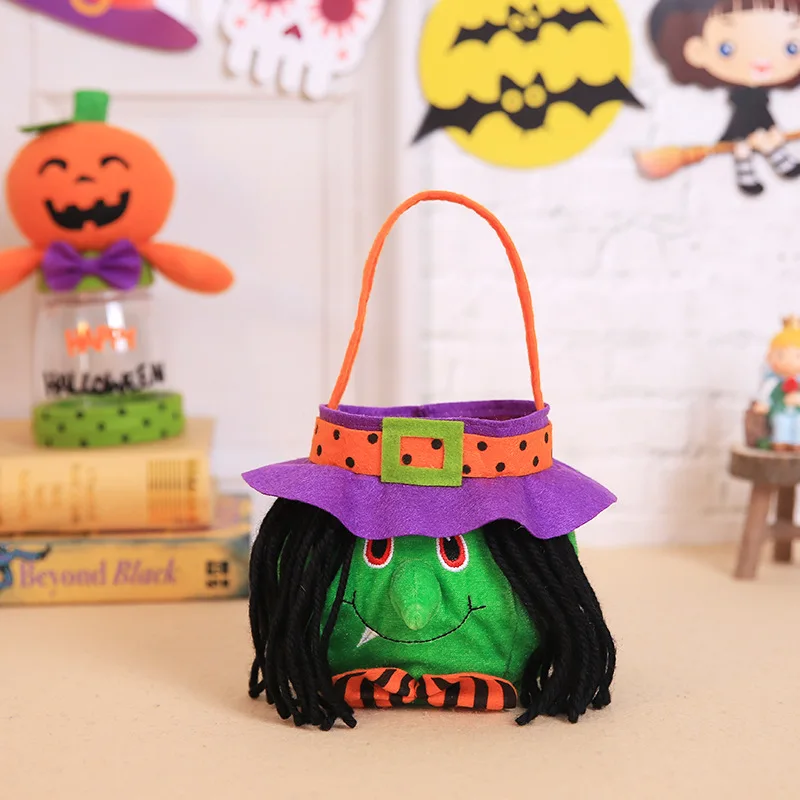Halloween Loot Party Kids Pumpkin Trick Or Treat Tote Bags Candy Bag Halloween Candy Storage Bucket Portable Gift Basket