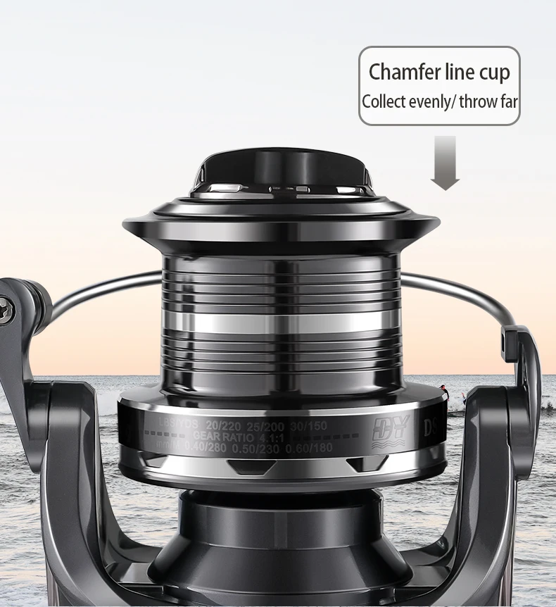 Spinning Reels Size 8000-10000 Fishing Up to 17.5Lbs Max Drag 4.1:1 Gear Ratio Ultra Smooth Powerful CNC Aluminum Spool 4+1 BB