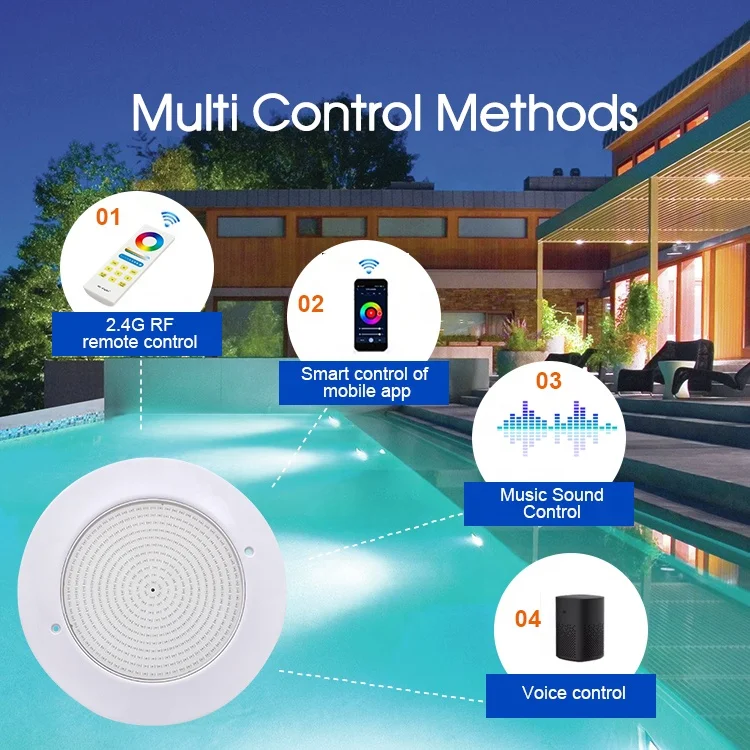 ABS Tuya Wifi умный свет для бассейна 12 В Dc Ip68 водонепроницаемый тонкий втягивание подводный светодиодный Rgb