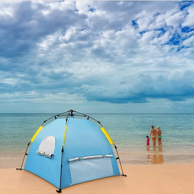 Super quality UPF 50+ UV protection automatic set up baby beach tent with pool and mosquito net