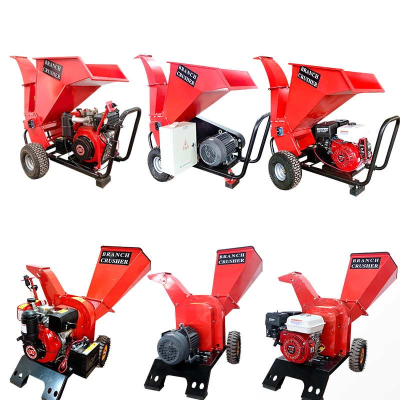  OEM CE Certificate Forestry Machinery Firewood Processor 6.5HP Gasoline Wood Crusher Small Chipper