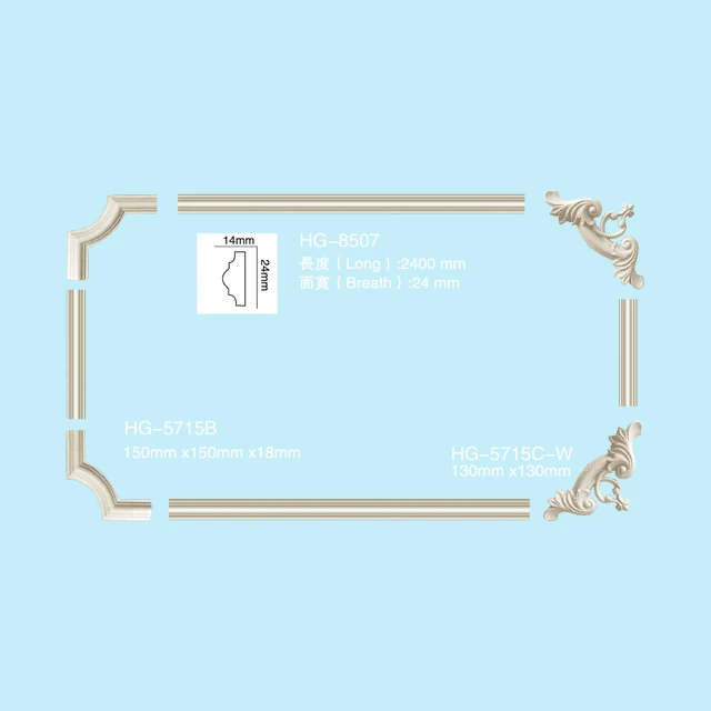Easy Install Foam PU Crown Cornice Mold Decorative PU Cornice Moulding