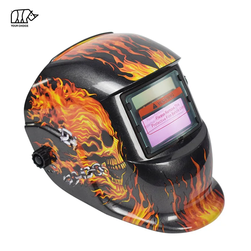 INWELT Popular Sticker Customized Solar Automatic Auto Darkening MIG TIG Welding Helmets with Decals