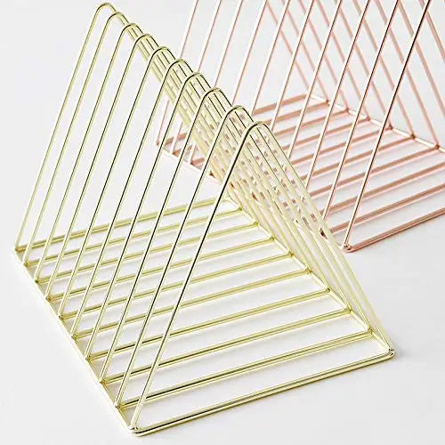 Custom nordic design office cast iron decorative boekensteun serre livre triangle book ends metal bookend