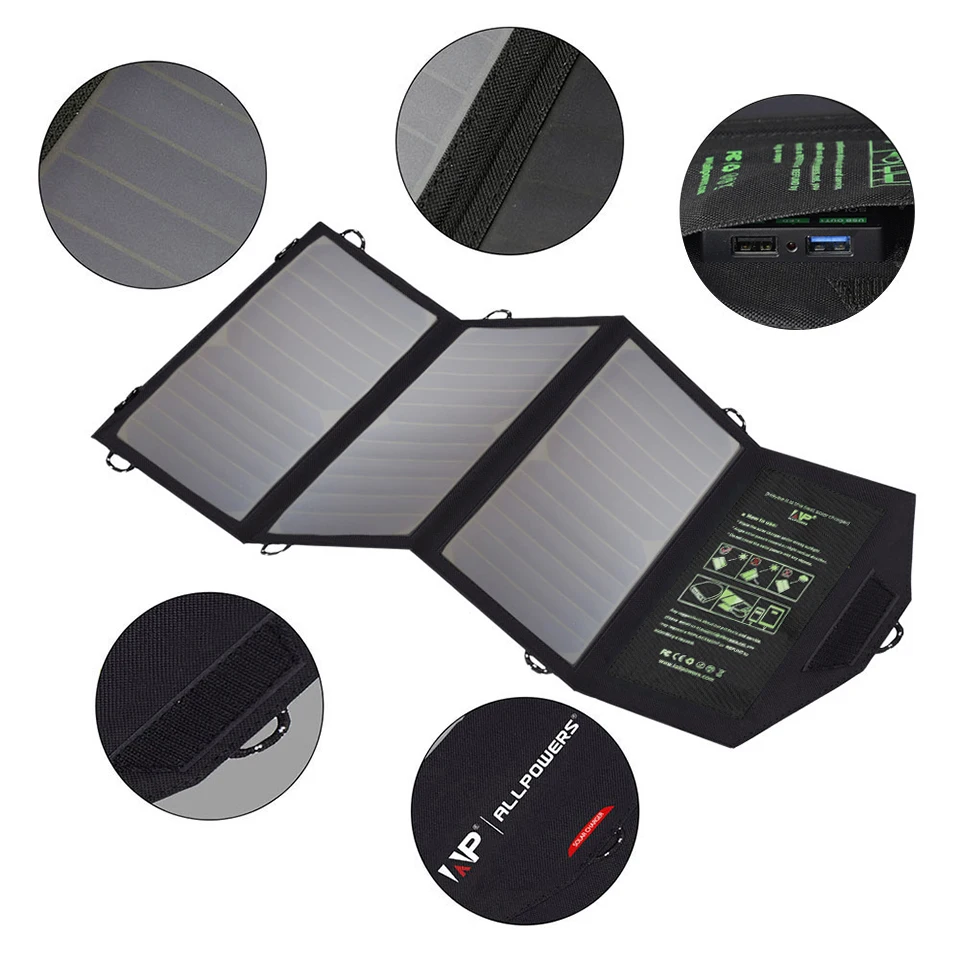 Factory Price Foldable 5V21W Solar Panel for Camping  Portable Foldable Solar Charger for Phone With USB Output Outdoor Use