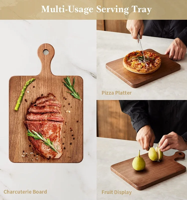 Wholesale Large Natural Wood Charcuterie Cutting Serving Board for Meat Cheese Bread Vegetables or fruit