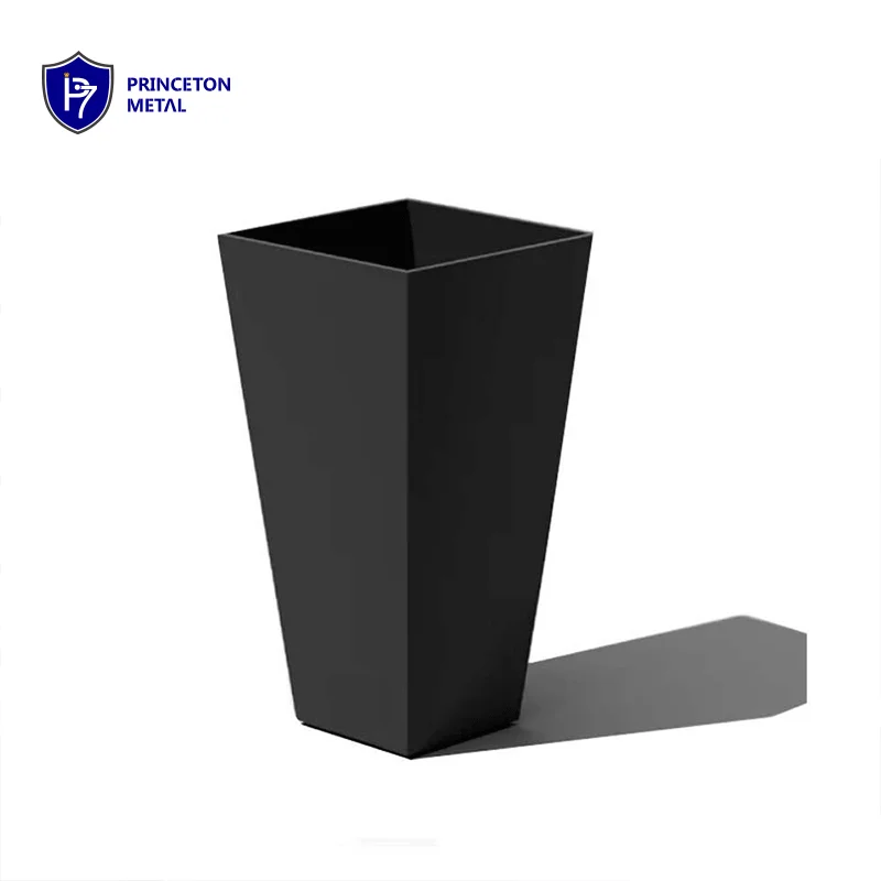 Modern powder coated large flowerpot outdoor street garden metal aluminum planters