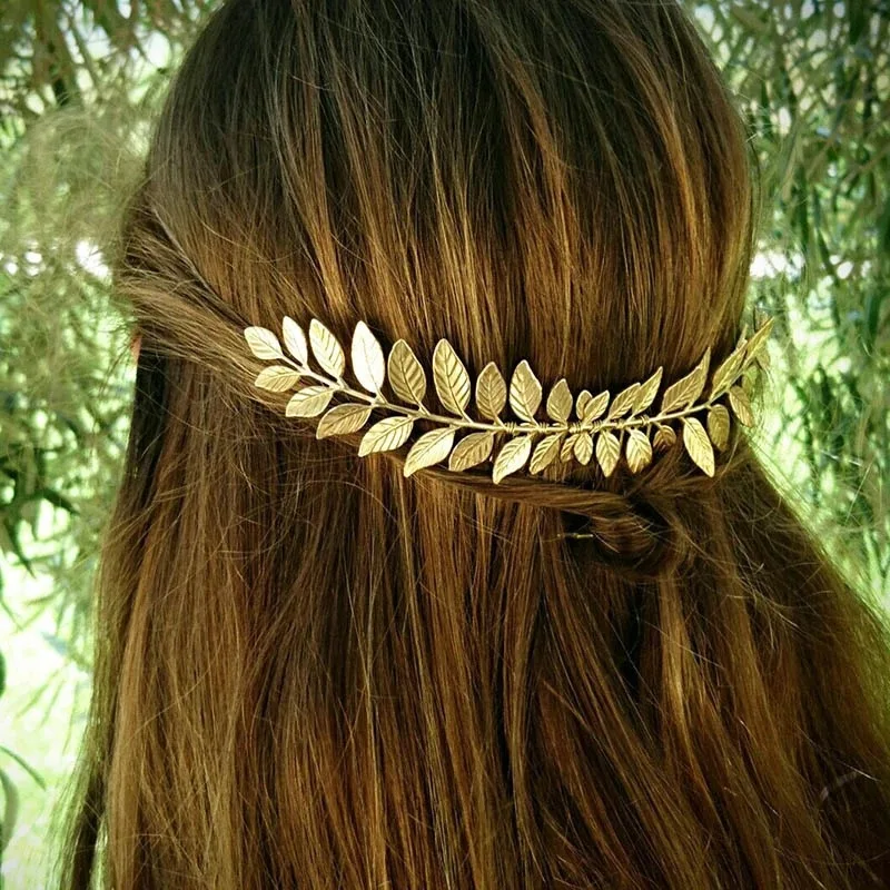 Fashion Baroque Hair Accessories Cheap Metal Tree Leaves Hair Comb For Girls Birthday Gift