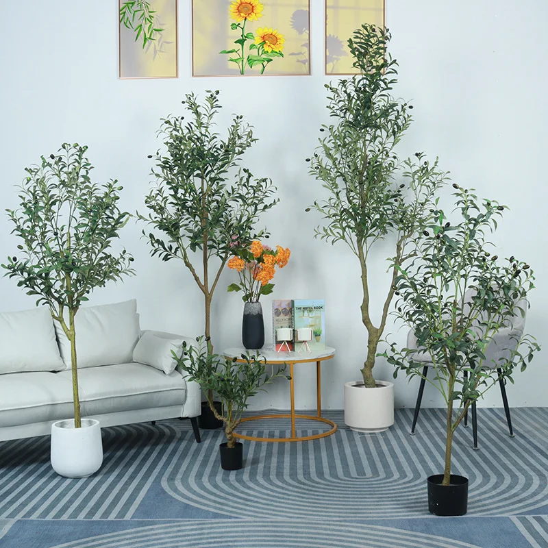 Shanghai High Simulation Decorative Mini Artificial Greenery Big Plastic Fake Areca Palm Leaves Plants Large Faux Palm Tree