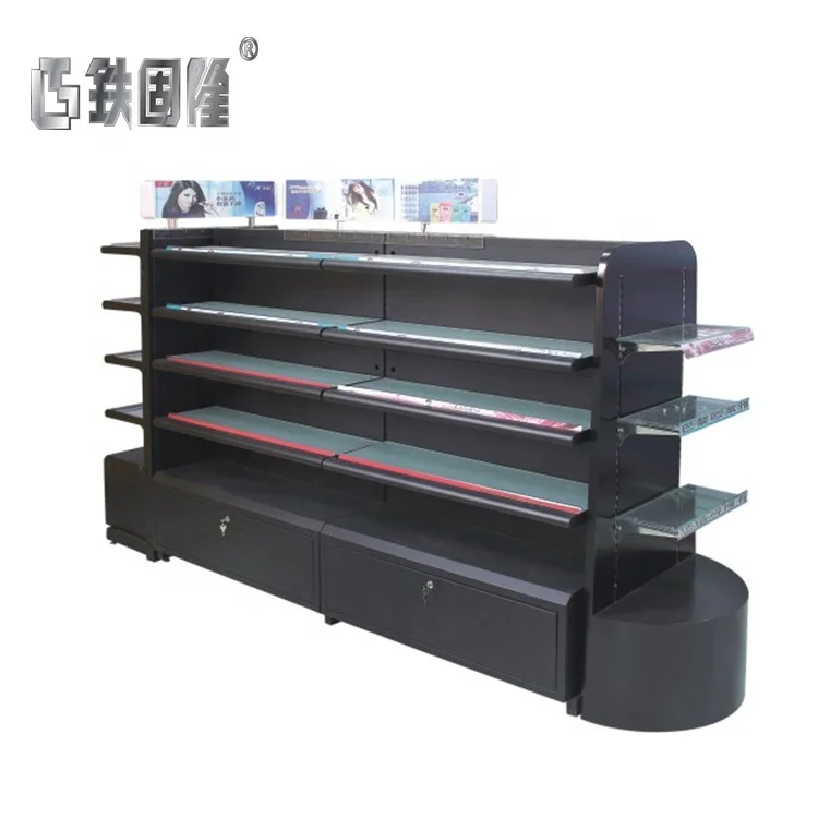 Fashion supermarket metal display shelf layout design equipment