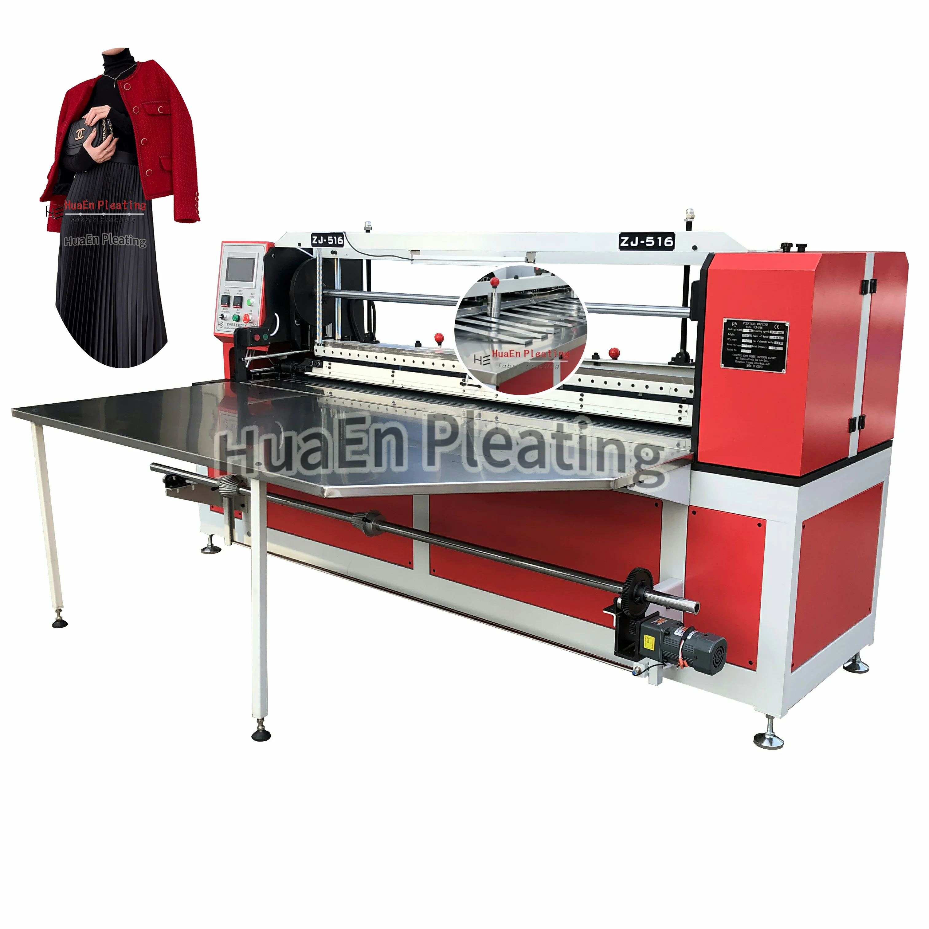 Changzhou Huaen Factory J-516 sunray & accordion pleating machine computer controlled pleating machine