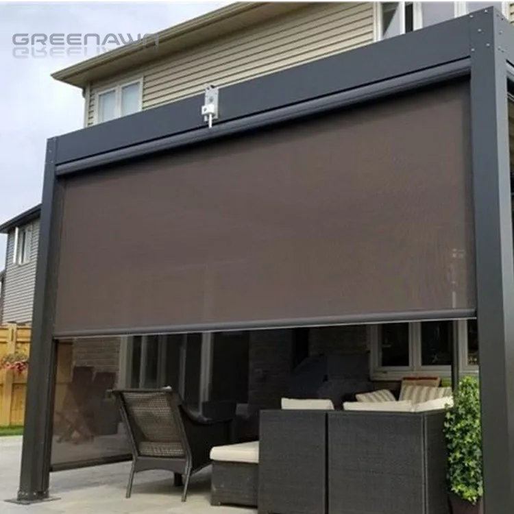 Custom Size Color Electric Retractable Screen Patio Outdoor Sunscreen Roller Blind Accessories