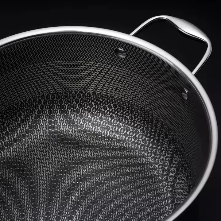 Non-stick iron wok pot 34cm pot chinese wok fry pan carbon steel wok pan